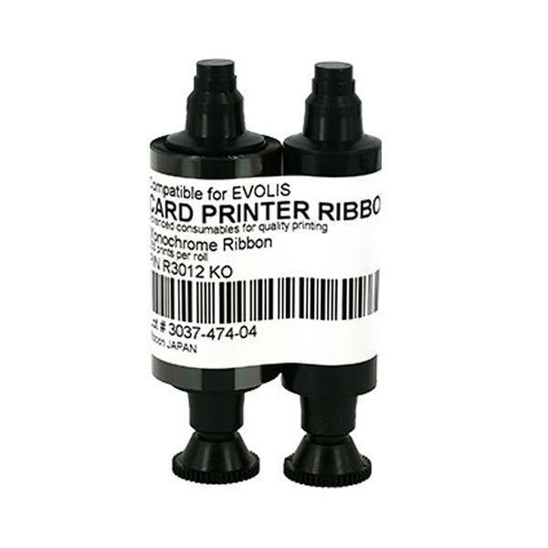Ribbon For Evolis R3012 ID Card Printers KO Black Mono Ribbon-250 Prints