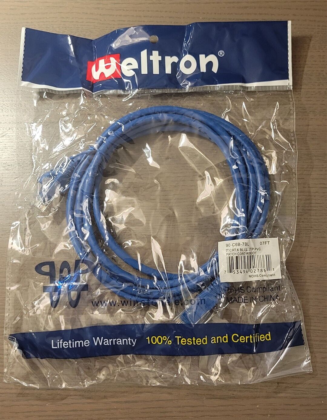 Weltron 90-C6B-5BL Patch Cable NEW SEALED
