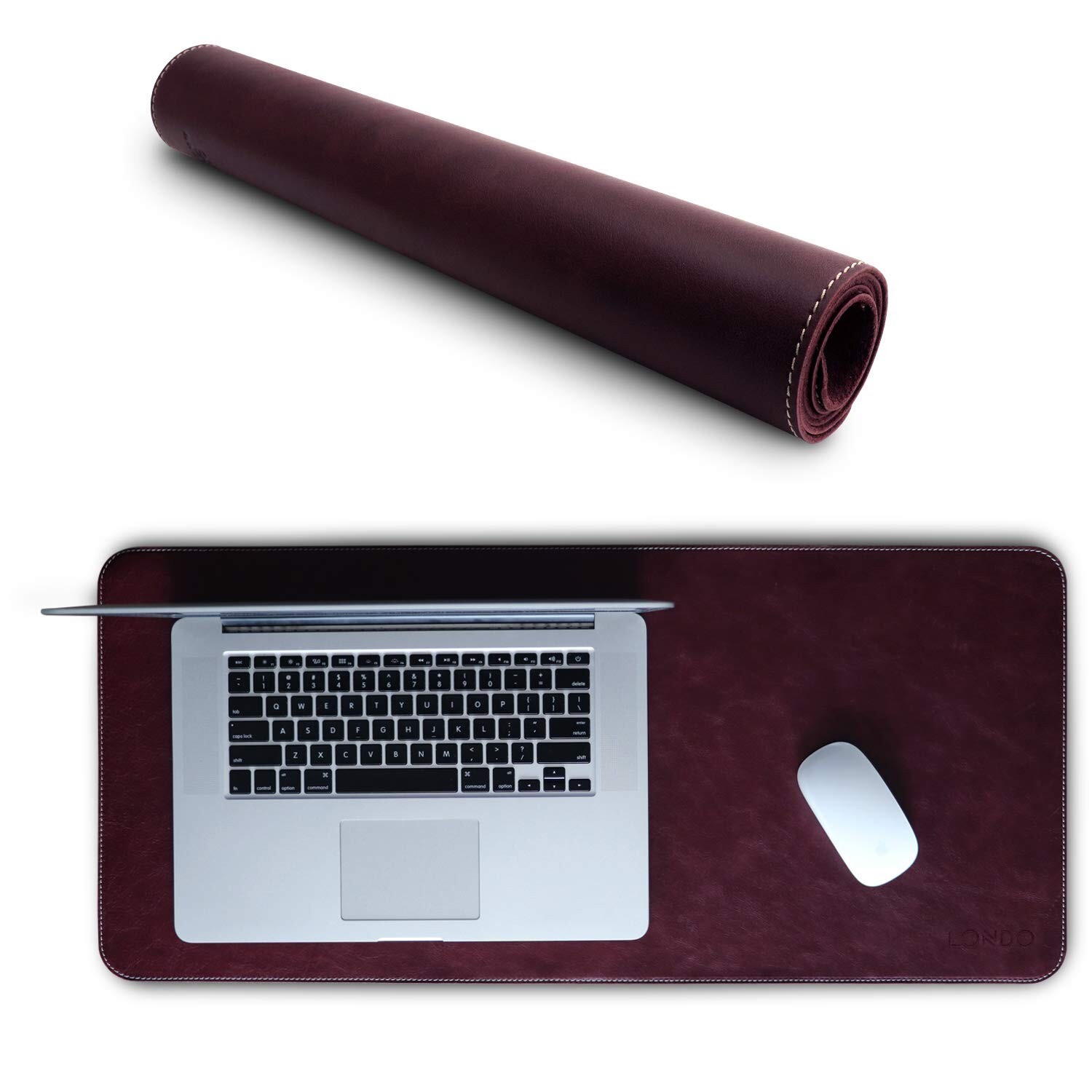 Londo Top Grain Leather Extended Mouse Pad - Desk Mat Damson