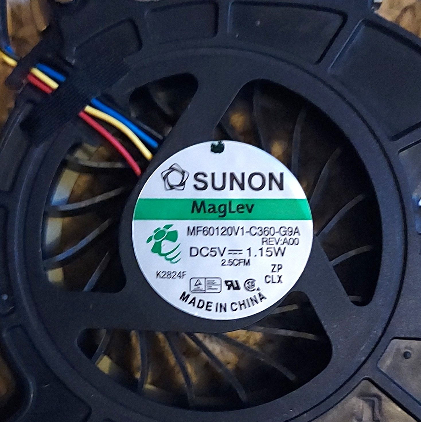 SUNON MagLev CPU Fan w/ Heatsink Magnetic Bearing 5V MF60120V1-C360-G9A
