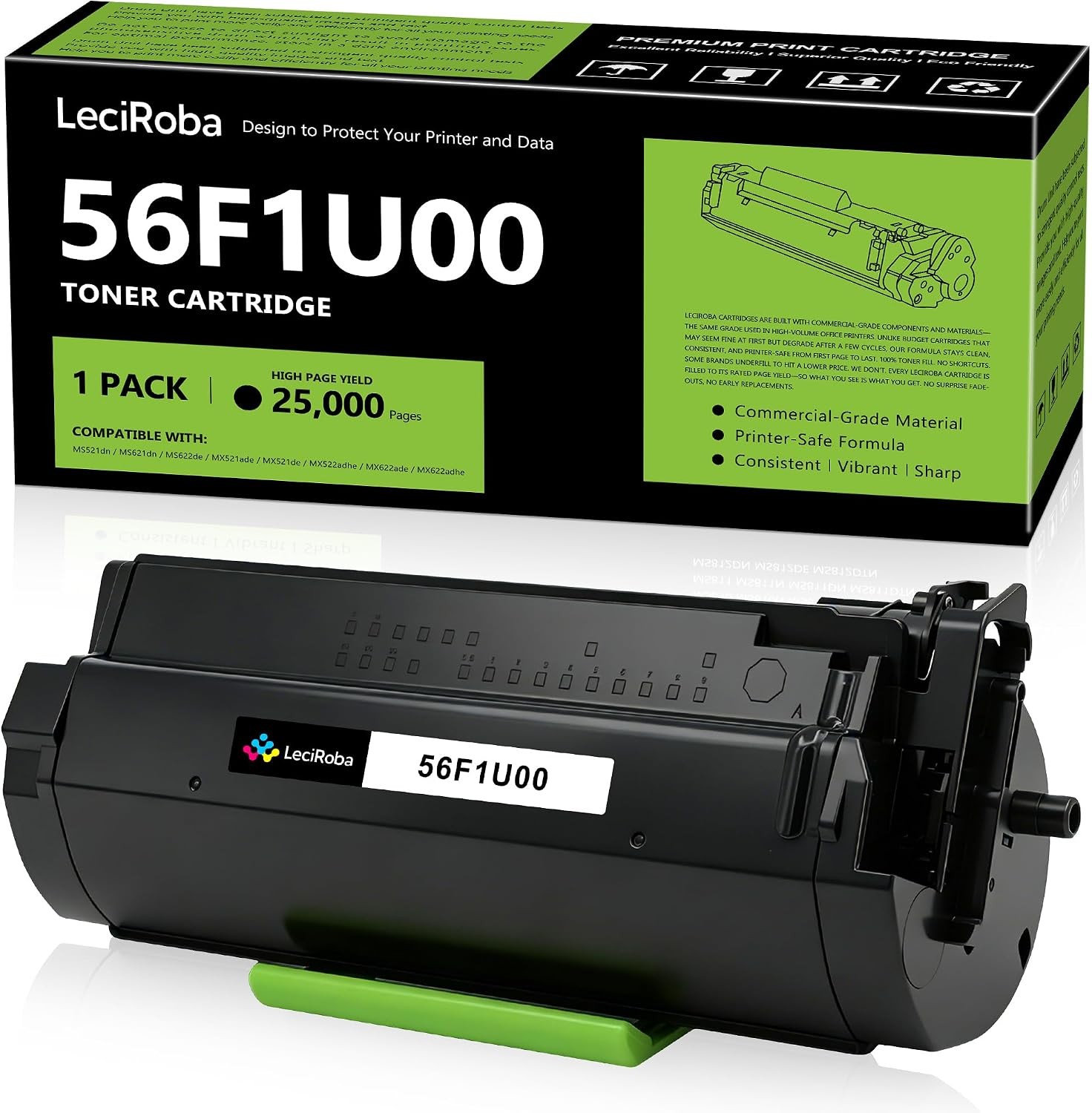 56F1U00 Black Toner Cartridge for Lexmark MS521 MS621 MS622 MX521 MX522 MX622