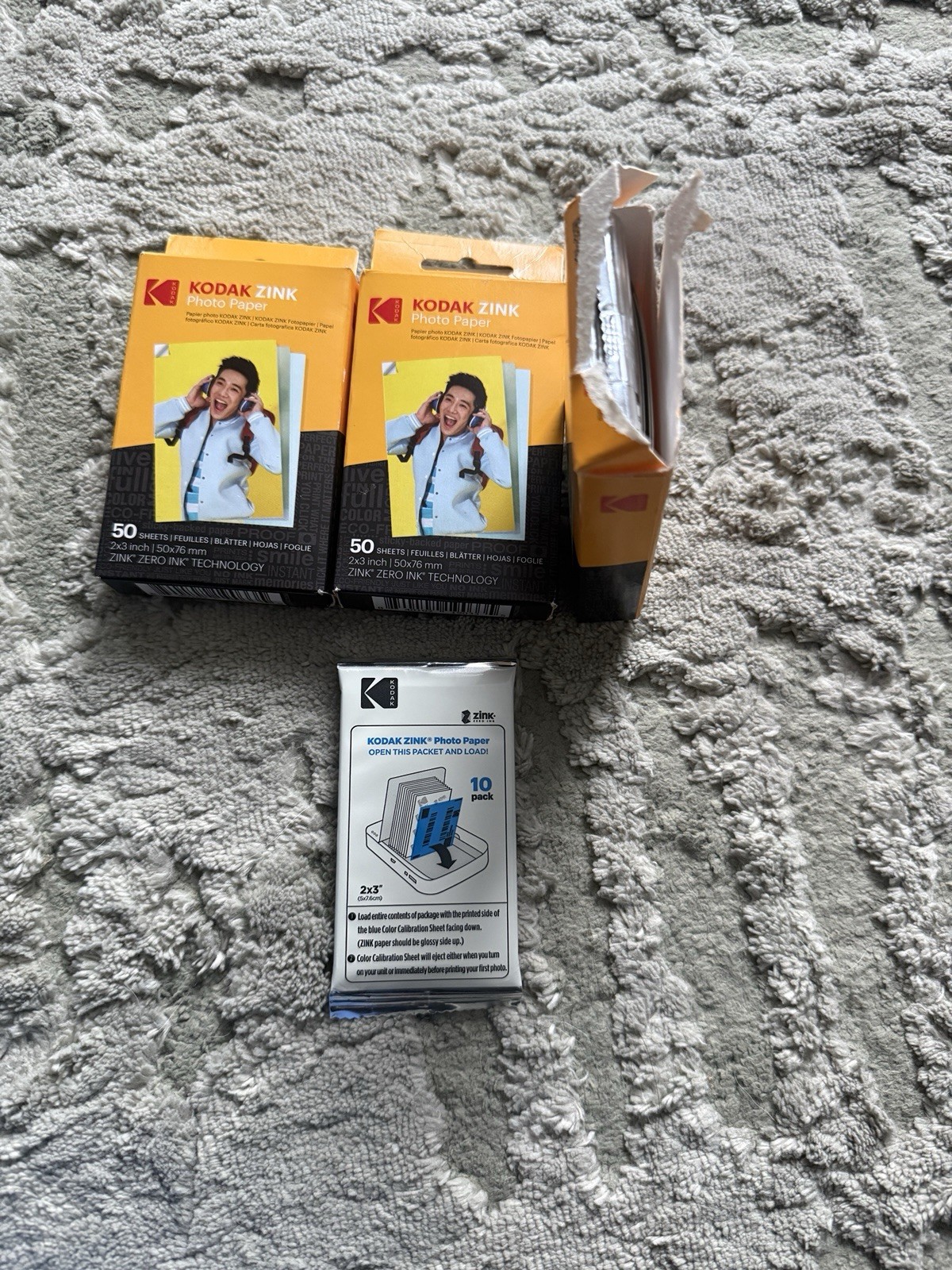 Kodak Zink Photo Paper 2x3 Inch Sticky Backed. 130 Sheets