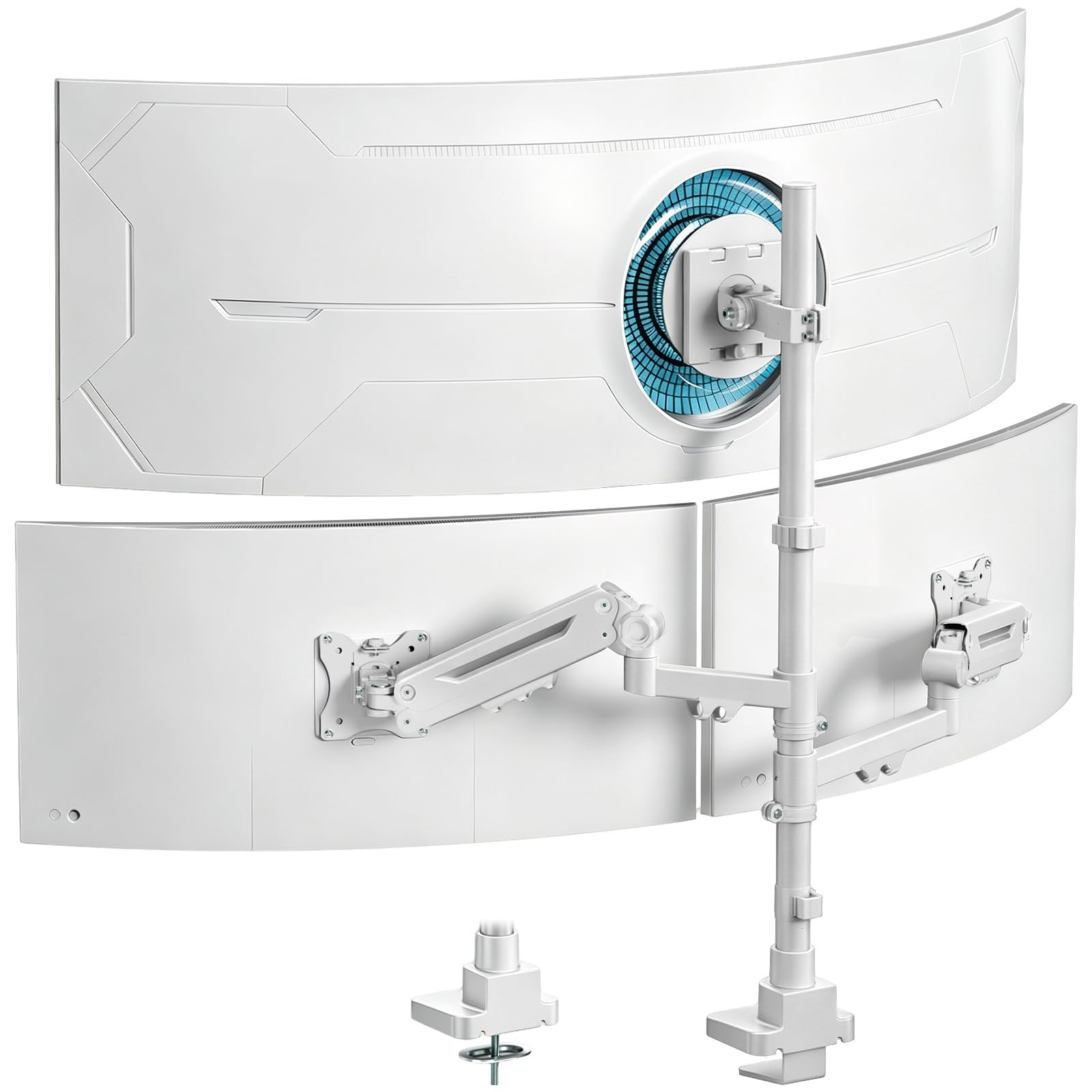 PUTORSEN Triple Monitor Mount, Up to 49 Inches, Holds 44 lbs
