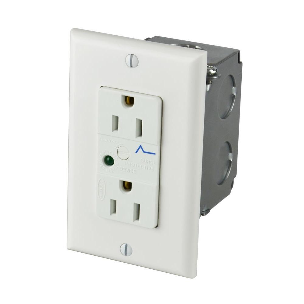 CE TECH 1-Gang Duplex Surge Protector Outlet  5580 New (10C)