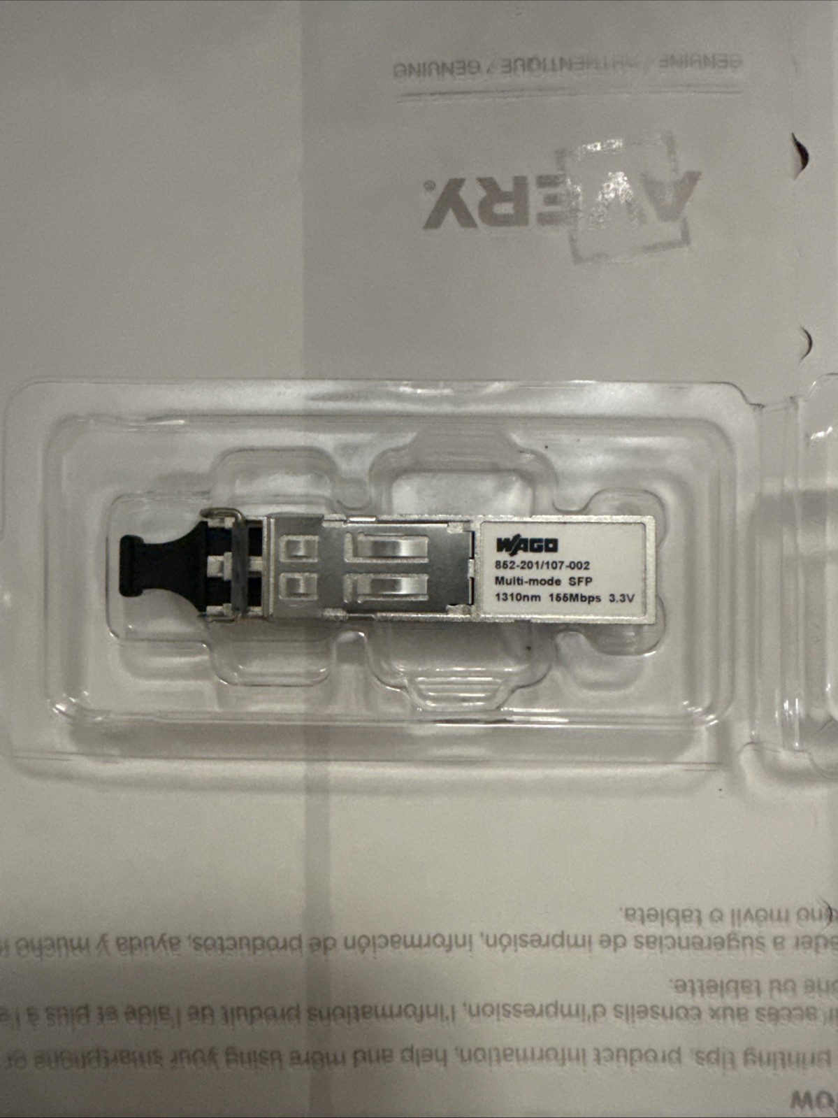 WAGO 852-201/107002 Multi-Mode SFP Transceiver 1310nm 155Mbps 100BASE-FX (G2)