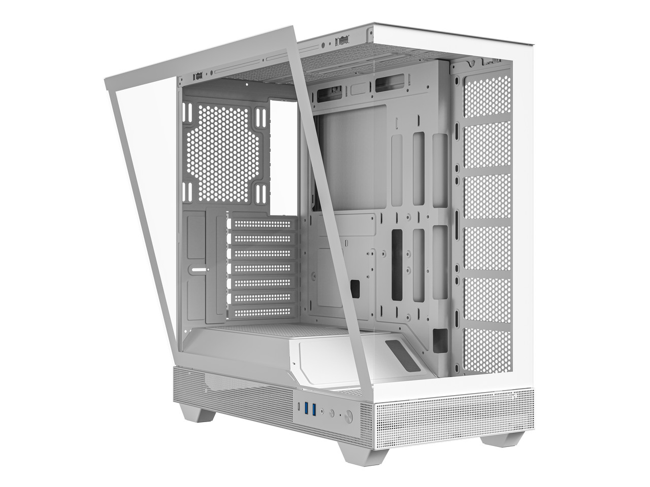 DIYPC IDX6-W-NF White Dual USB3.0 / Type C Tempered Glass ATX Gaming Computer