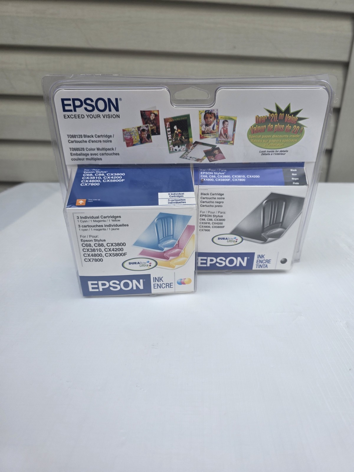 4 of Set Sealed Genuine Epson 60 Ink TO60120 T0601 TO602 TO603 TO604 TO60 Bundle