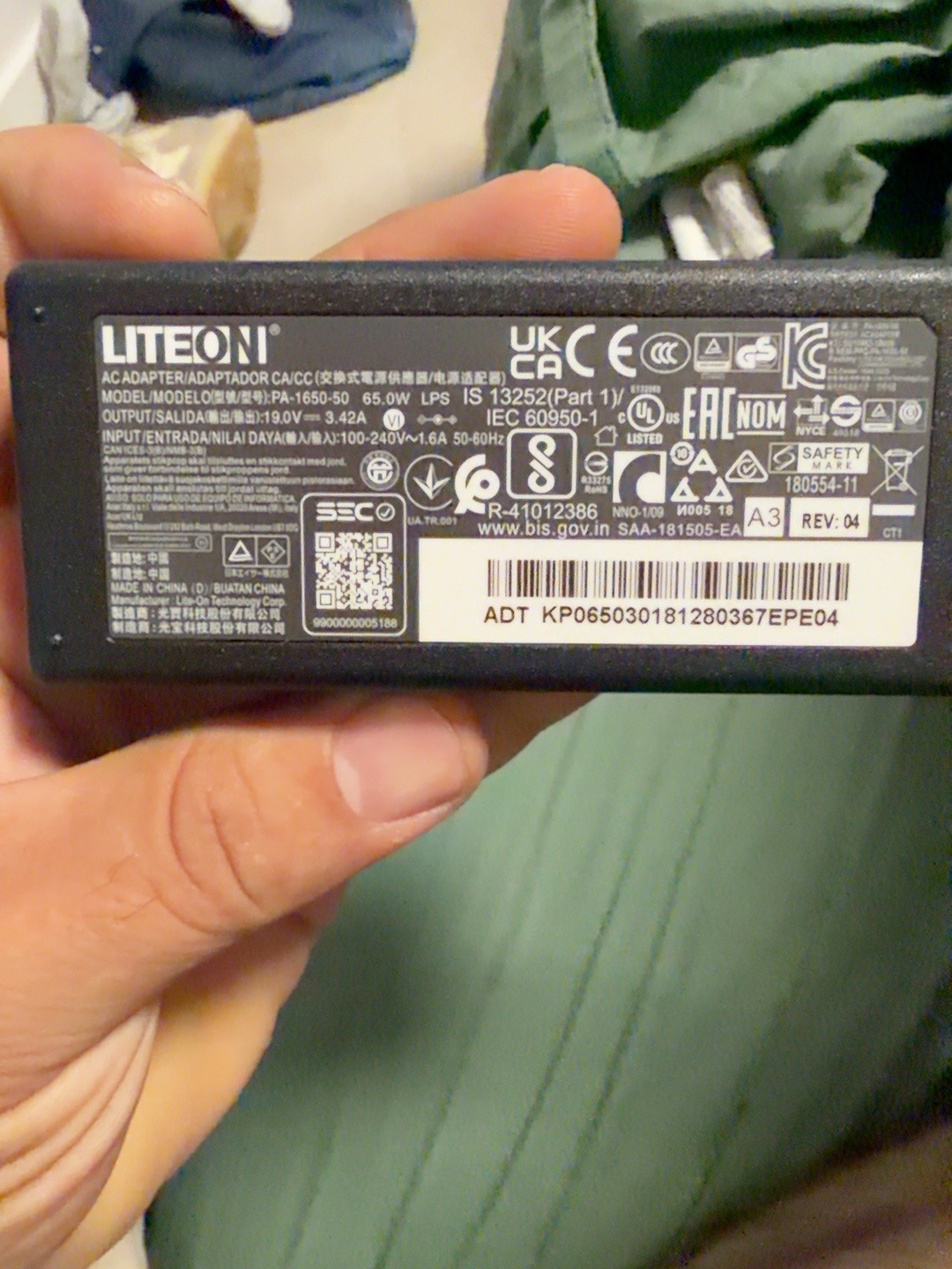 Lot 20 LiteOn PA-1650-50 65W Acer Chargers