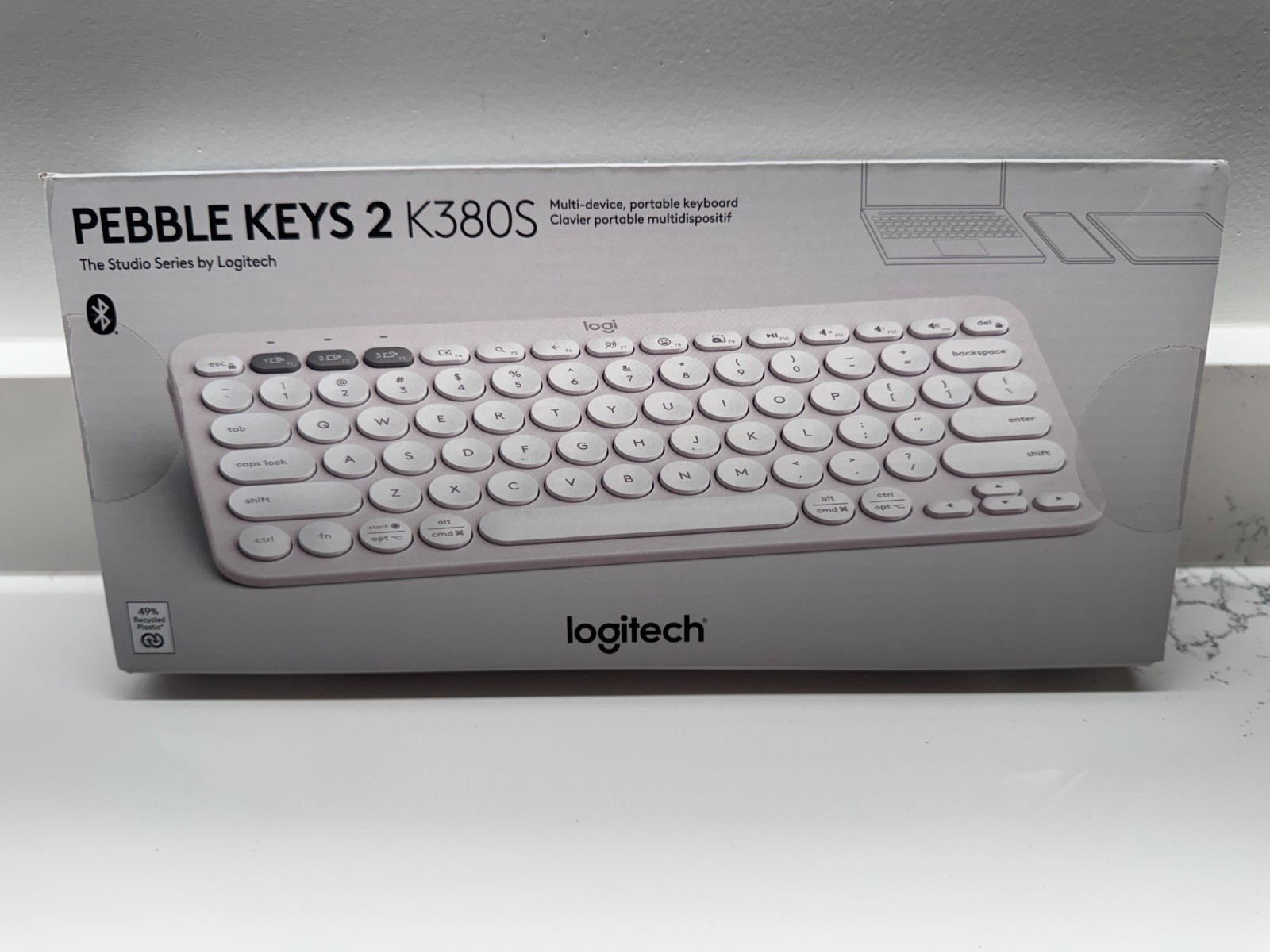 Logitech Pebble Keys 2 K380S Bluetooth Wireless Keyboard (White) - NEW SEALED
