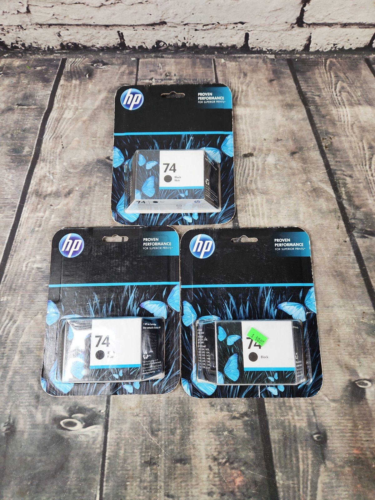 Genuine HP74 Black Noir Ink Cartridge Exp 02/15, 04&10/18 NEW SEALED Lot Of 3