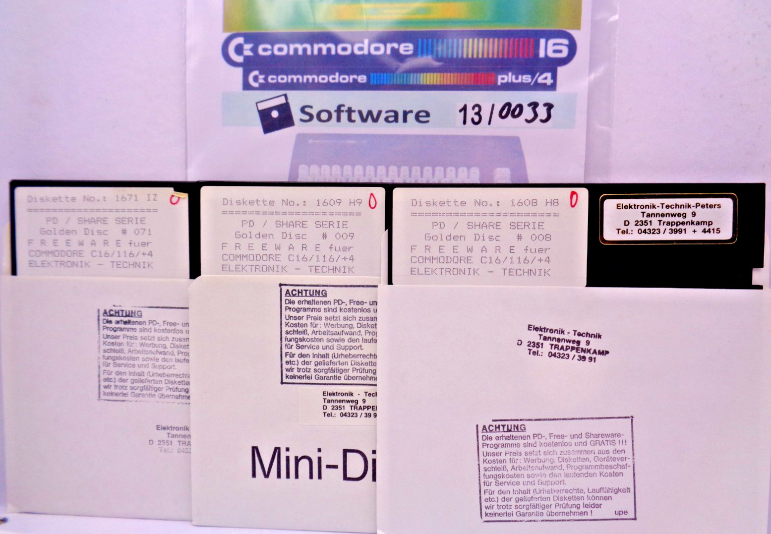 COMMODORE 16/+4 -- GOLD DISC 008, 009, 071 (DISC)