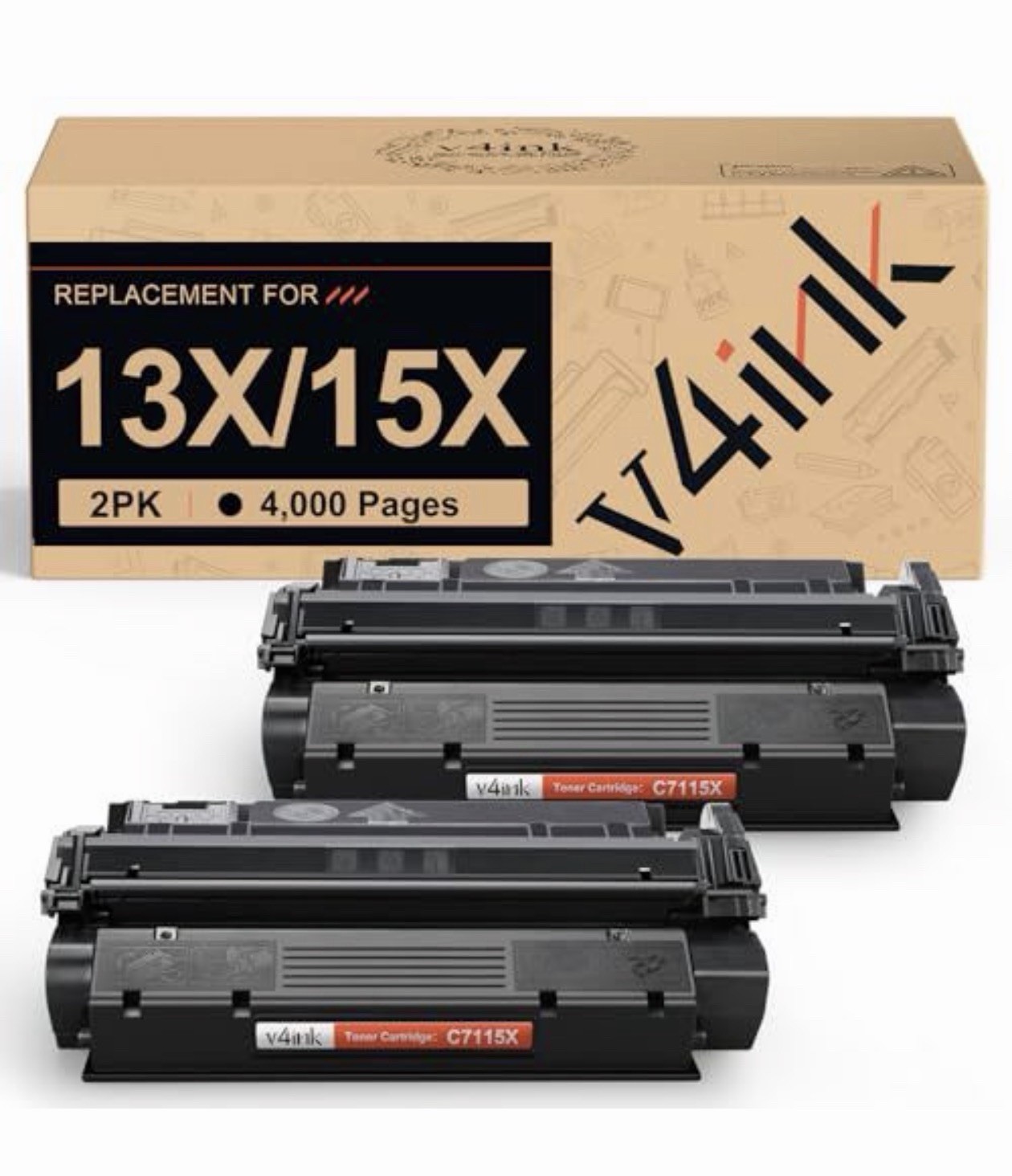 2PK C7115x15A Toner Cartridge  V4ink 13x/15x