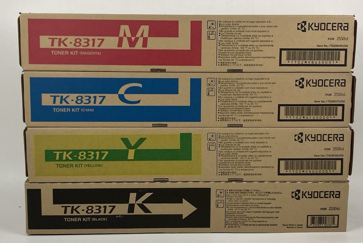 Kyocera Genuine TK-8317 Toner Set CMYK 4-Pack TASKalfa 2550ci TK8317 NEW Sealed
