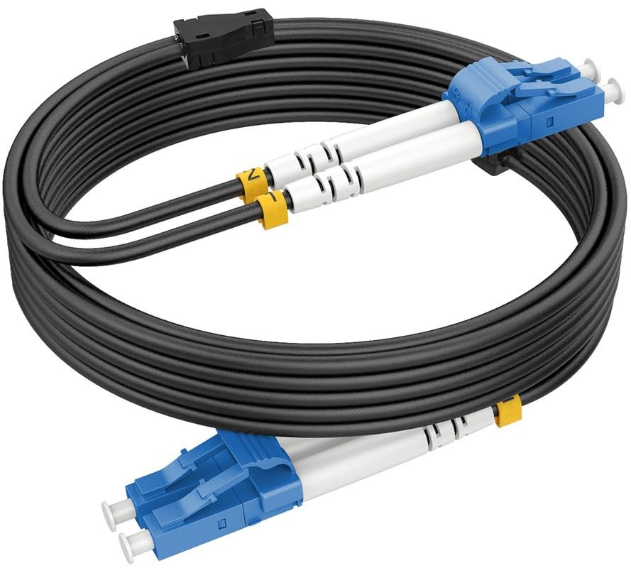RamboCables OS2 LC to LC Single Mode Fiber Patch Cable Armored 300ft/92m