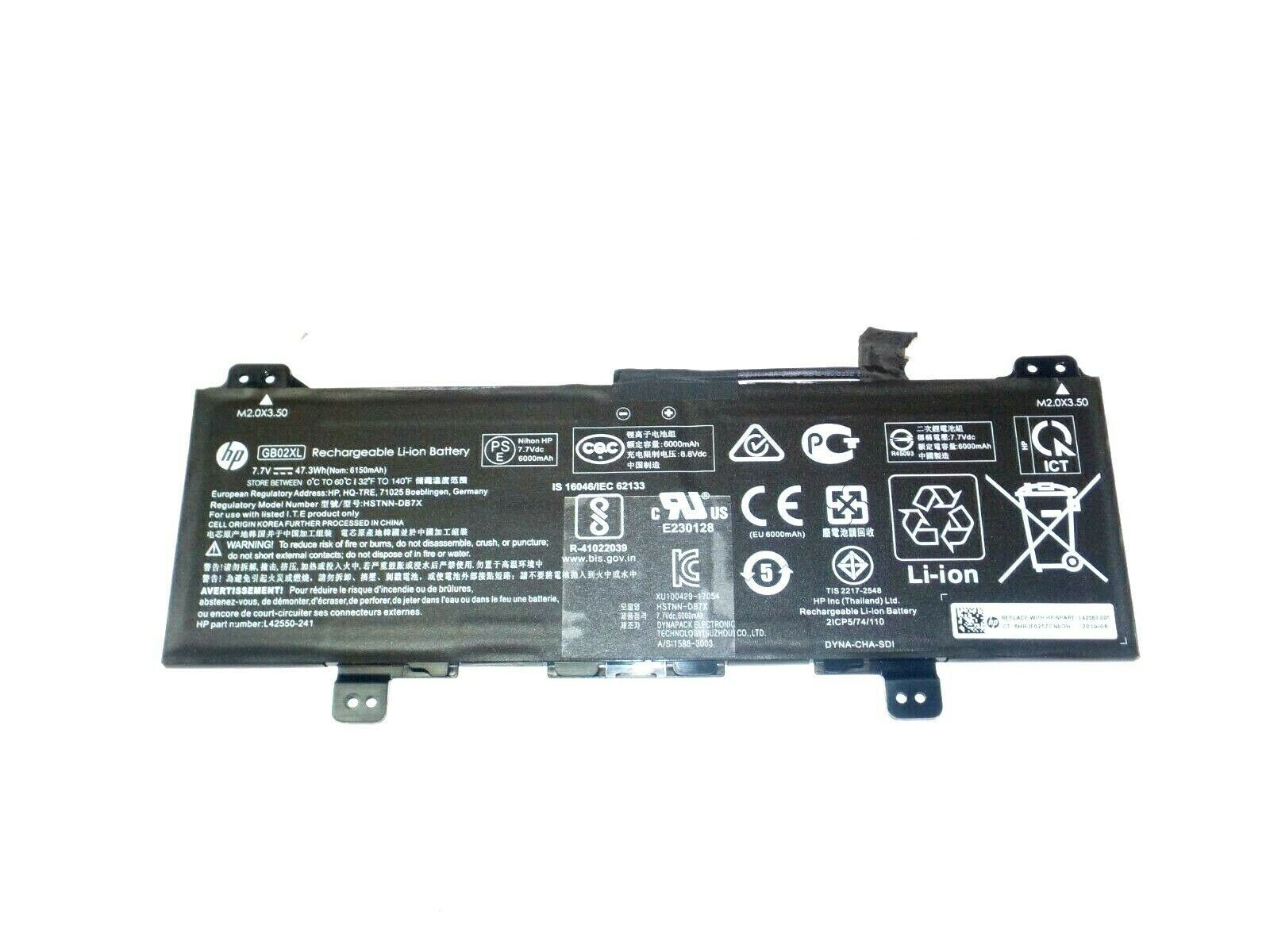 New OEM HP ChromeBook 14-DB0051CL HP 11 G7 EE Battery GB02XL L42583-005
