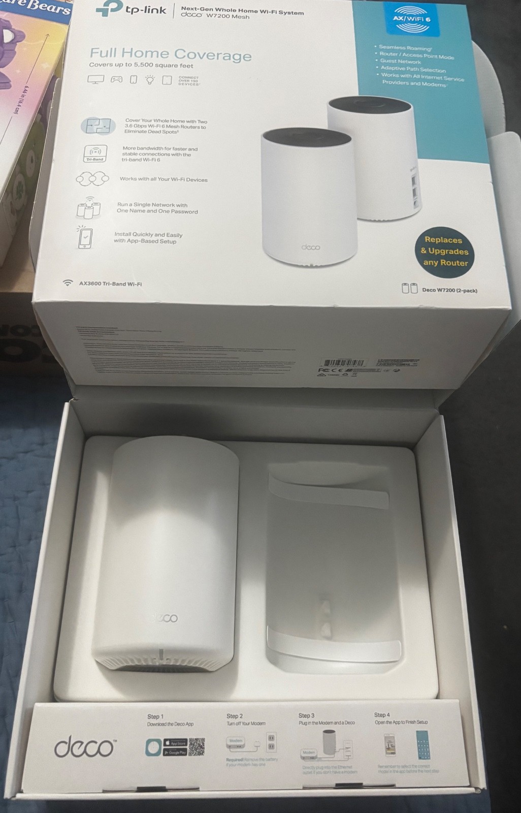 TP-Link - Deco W7200 AX3600 Tri-Band Mesh Wi-Fi 6 System (1 Pack) - White