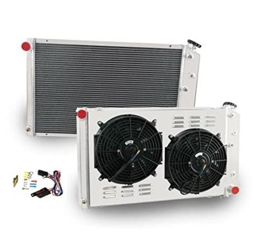 3 Row Cooling Radiator Fan Shroud Set for 1978-1987 3-Core Radiator Fans Set