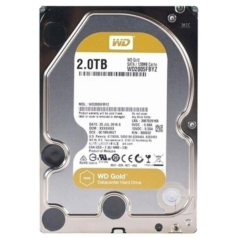 1PCS Gold Western Digital 2TB WD2005FBYZ 7200RPM 128MB SATA III 3.5" HDD HARD D