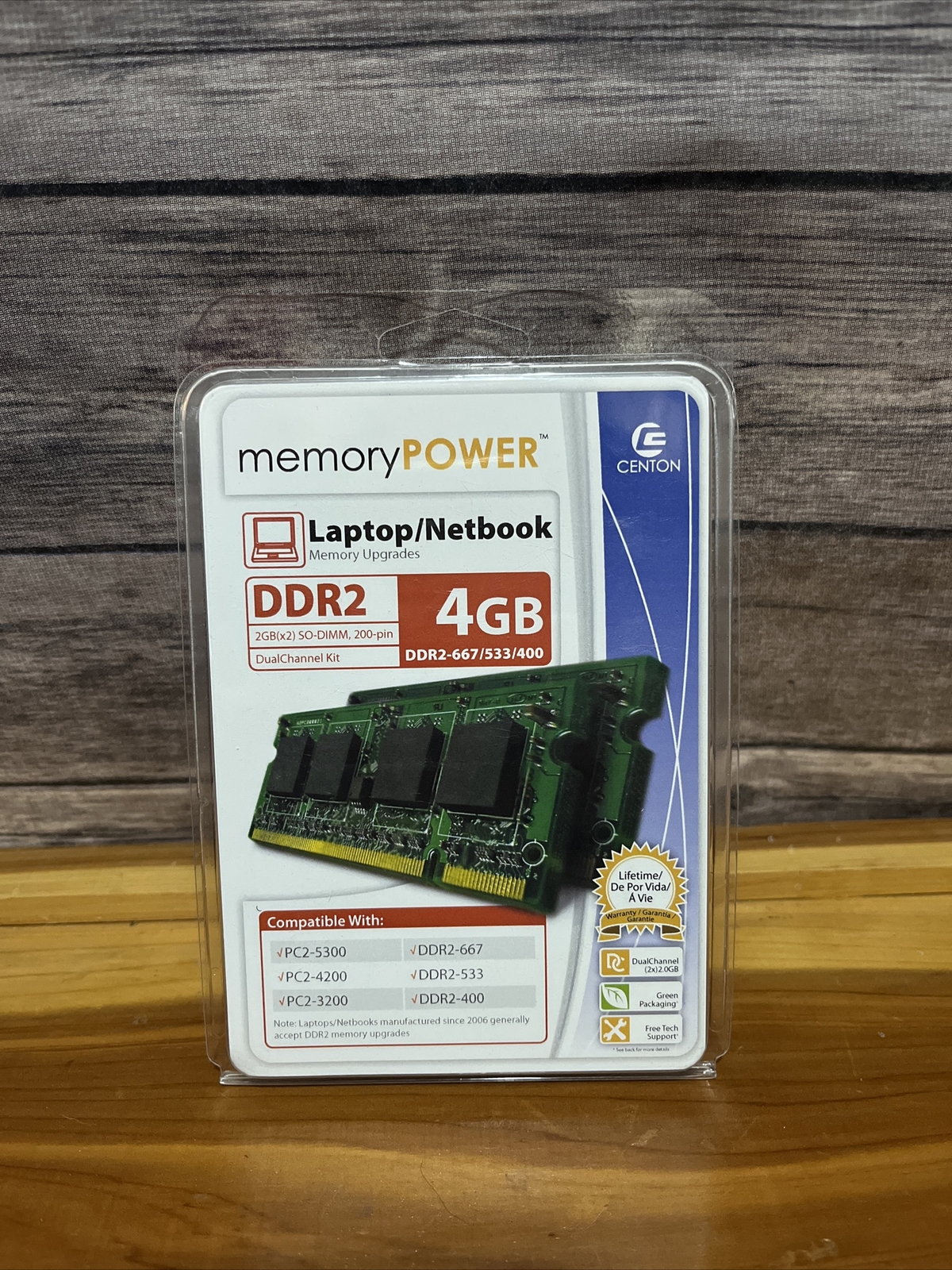 Centon Memory Power 4.0GB (2GB x2) PC2-5300 Desktop RAM Memory DDR2-667/533/400