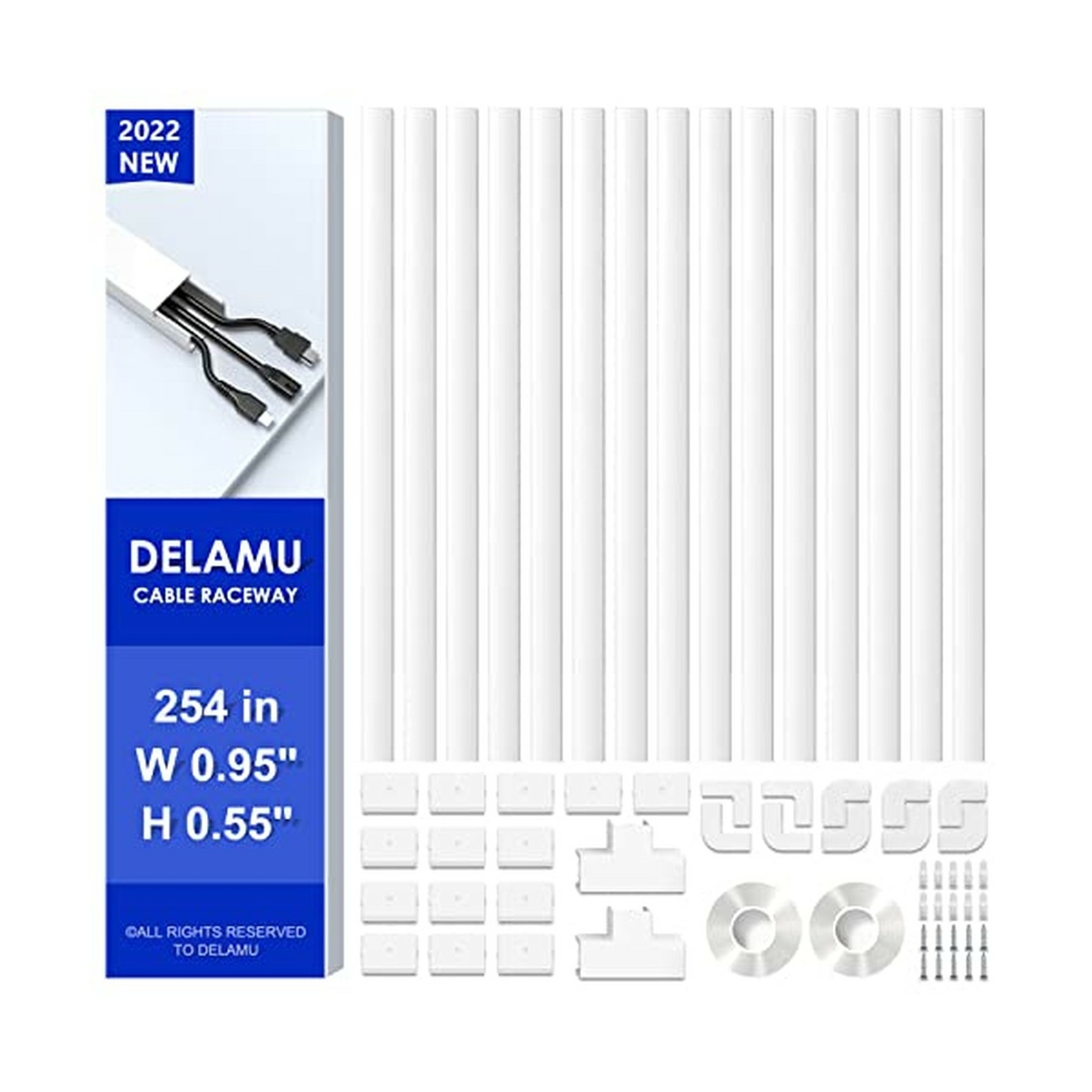 254in Cord Hider Cover, Delamu Cable Concealer Raceway, PVC Cable Hider Cover...