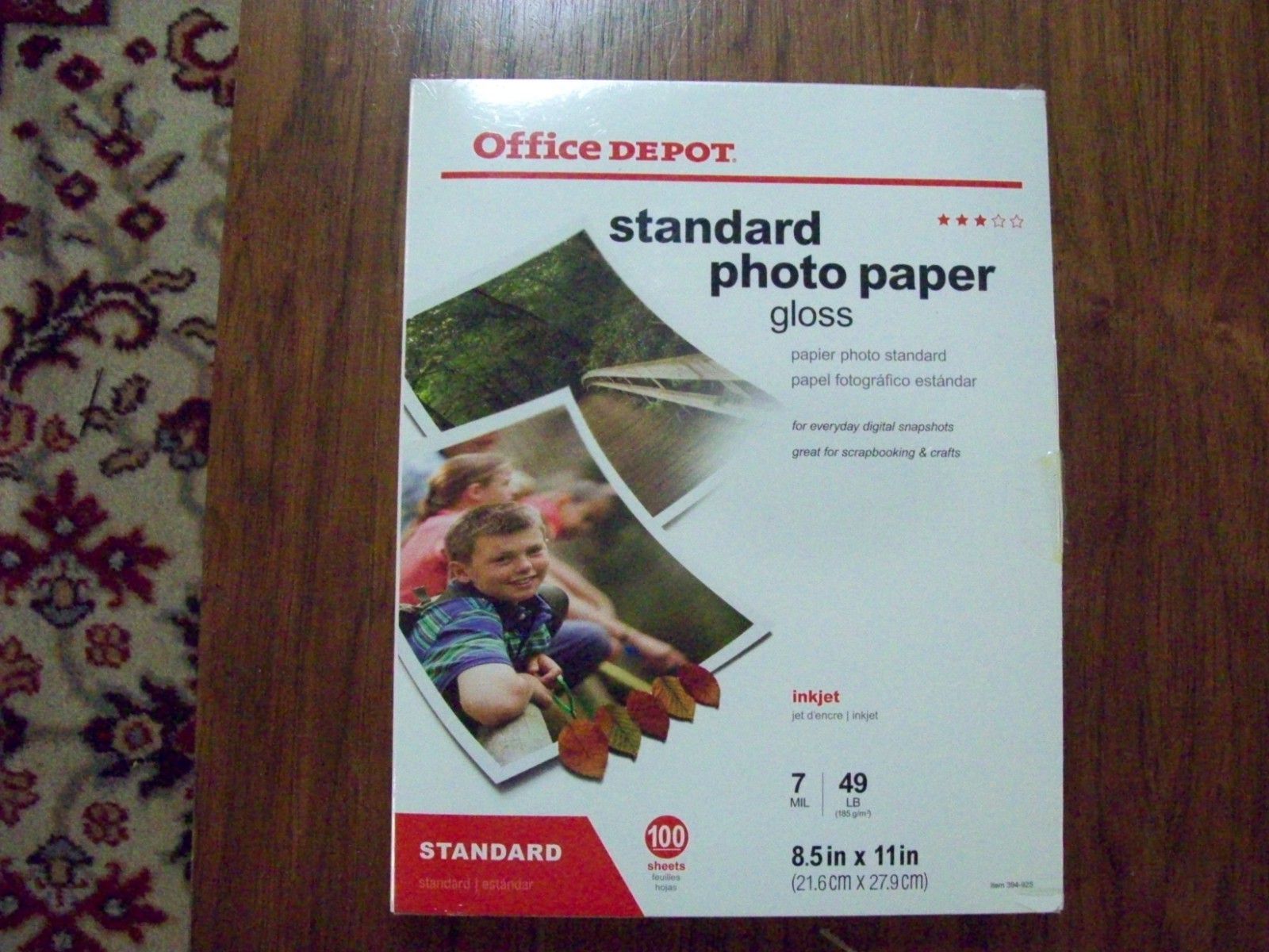 Office Depot Standard Gloss Photo Paper 100 8.5"x11" Sheets- New Sealed. 49 lb.