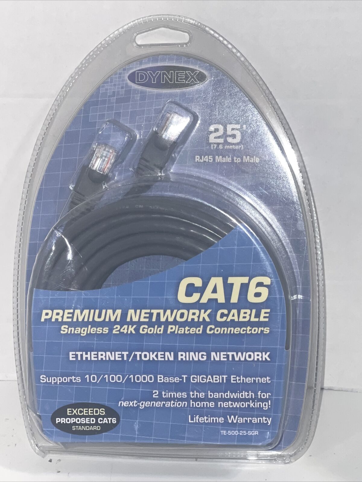 Dynex Cat6 25ft Premium Network Cable 25'/7.6m