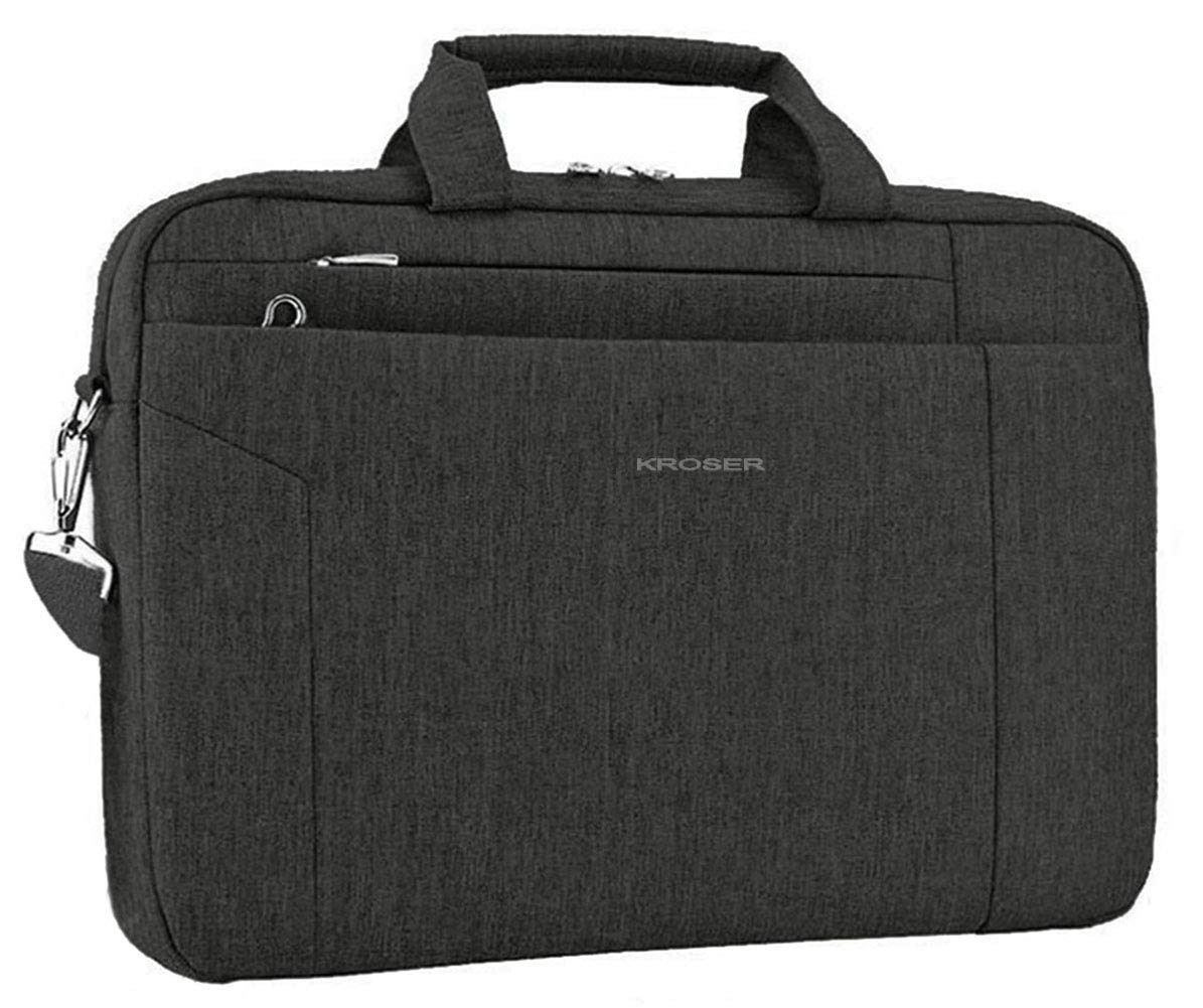 KROSER Laptop Bag 15.6 Inch Briefcase Shoulder Water INCH, Black 