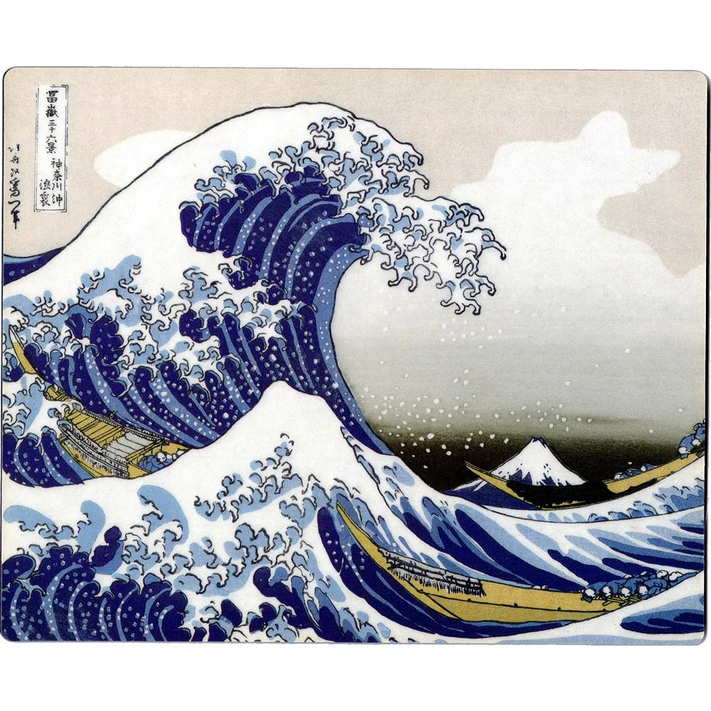Hokusai Great Wave Mouse Pad Mt Fuji Ukiyo-e Japan Desk Mat Made in Japan 8.6x7"