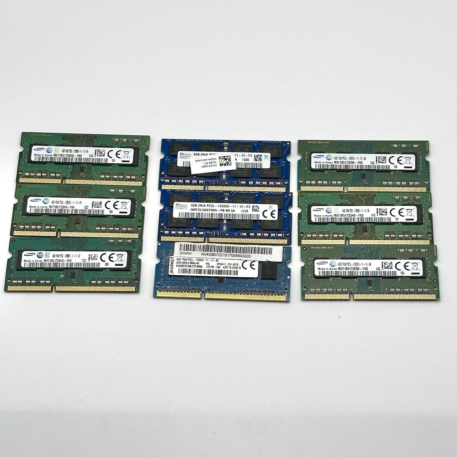 LOT OF 9 SK hynix Samsung Kingston 4GB 1Rx8 & 2Rx8 PC3L-12800S SODIMM Laptop Ram