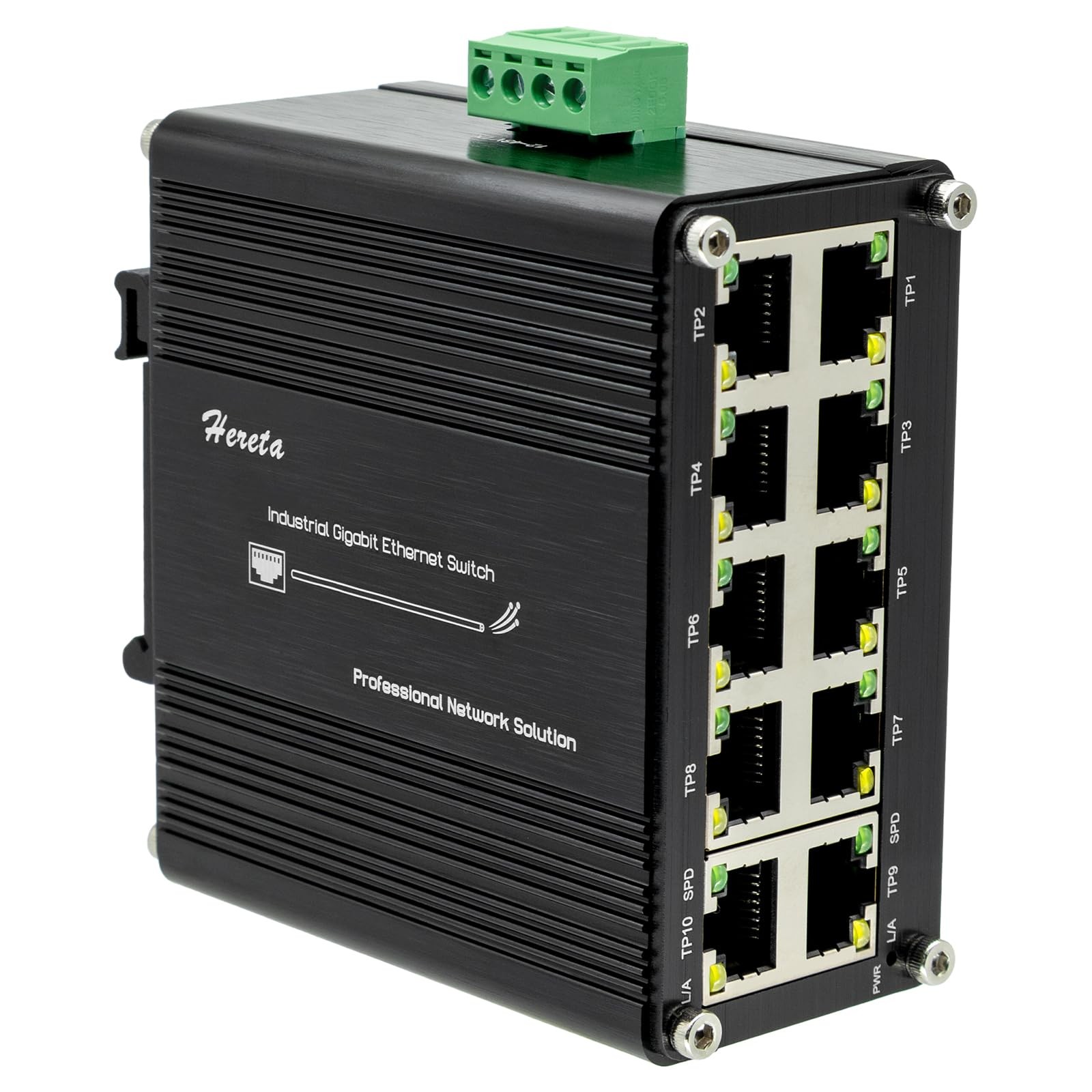 10 Port Gigabit Ethernet Unmanaged Switch, Industrial Network Switch with 10 ...