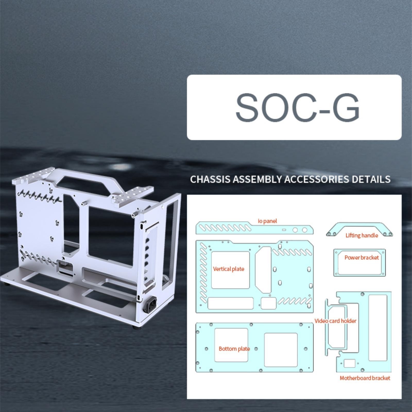 ITX Open Frame Aluminum PC Case Portable 240mm Bracket GPU Vertical PCIe 4.0
