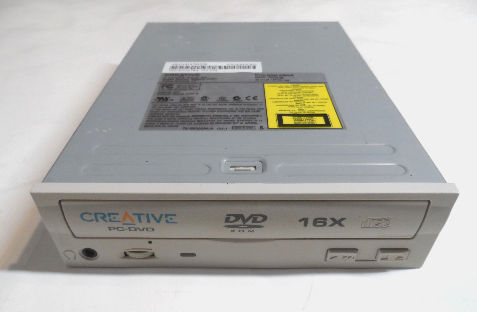 Creative PC DVD-ROM Drive 16X (DVD1610E) UNTESTED/FOR PARTS