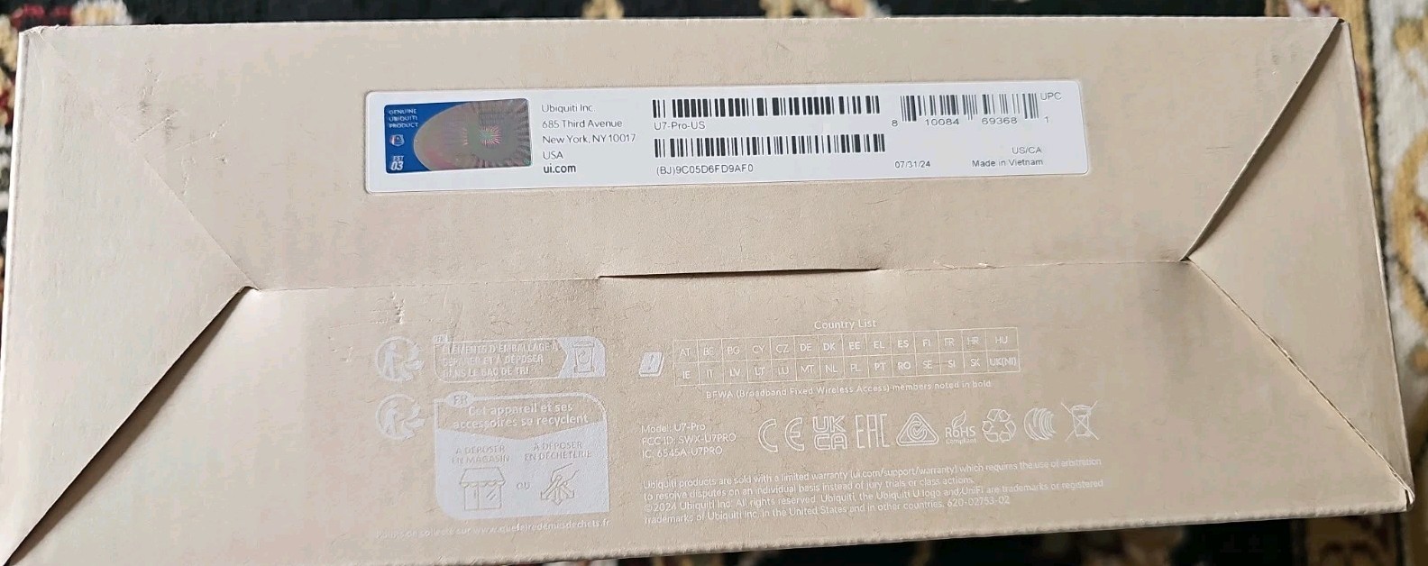 New bulk U7-Pro-US Ubiquiti Networks UniFi U7 Pro Tri-Band Wi-Fi 7 Access Point