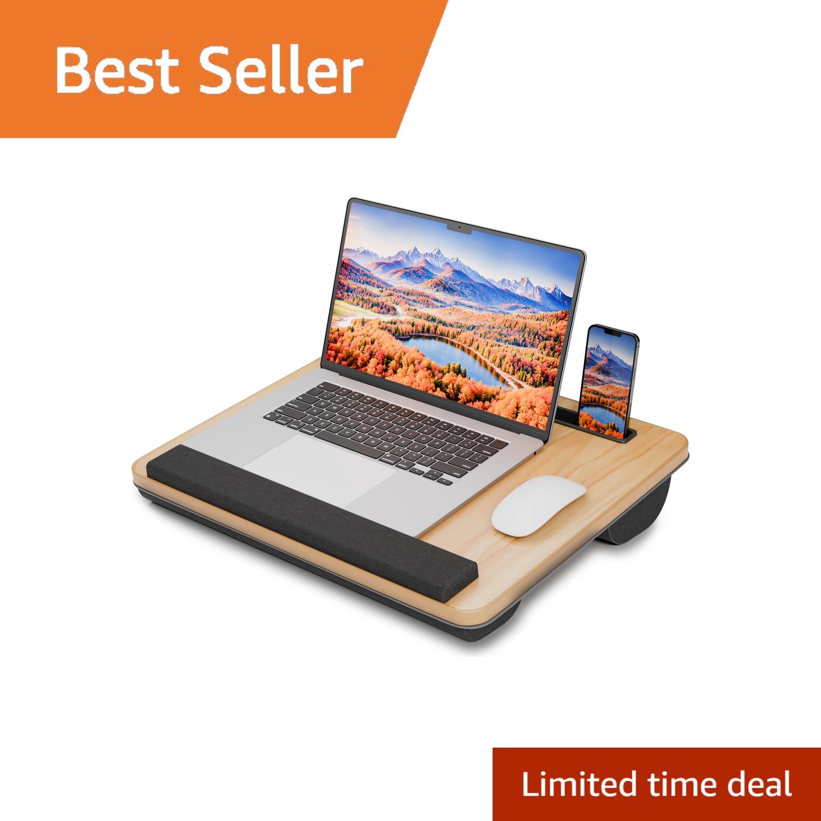 HETTHI Laptop Lap Desk, 15.55x12.79 inch, light brown