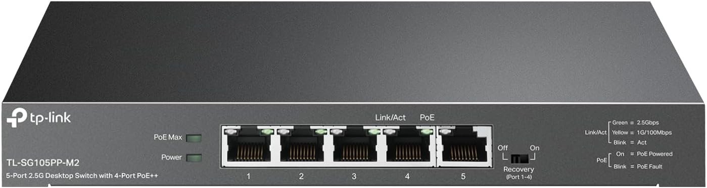 10 Port Gigabit Easy Smart Switch 8 Port PoE with 25 Gbps Capacity and Recov