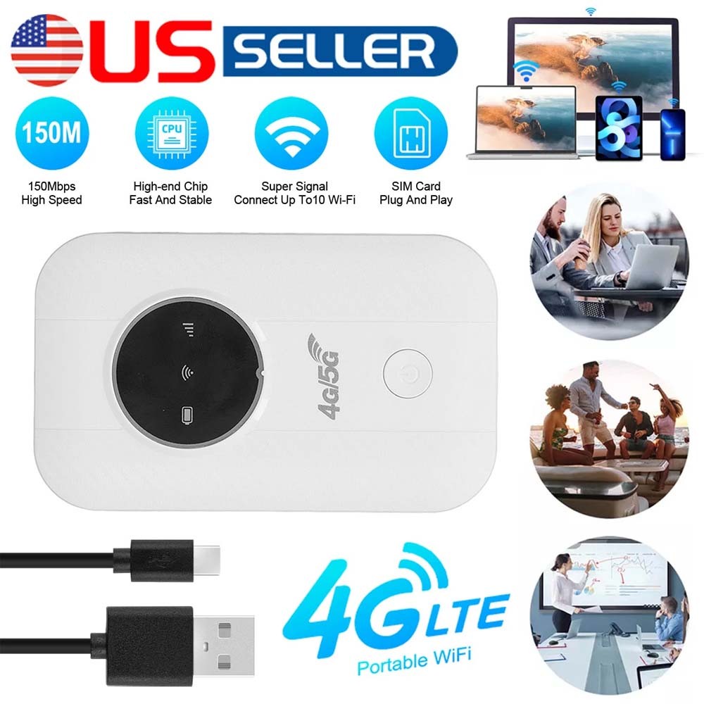 5G Portable Unlocked 4G Wireless WiFi Router Mobile Broadband LCD MIFI Hotspot