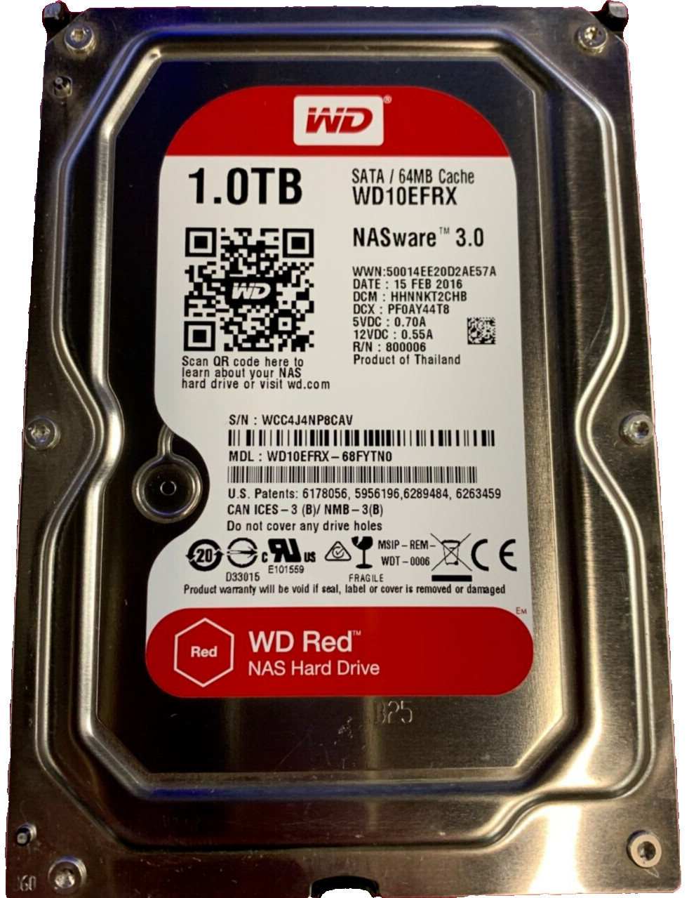 Western Digital WD Red WD10EFRX 1TB 3.5" SATA III Enterprise Hard Drive