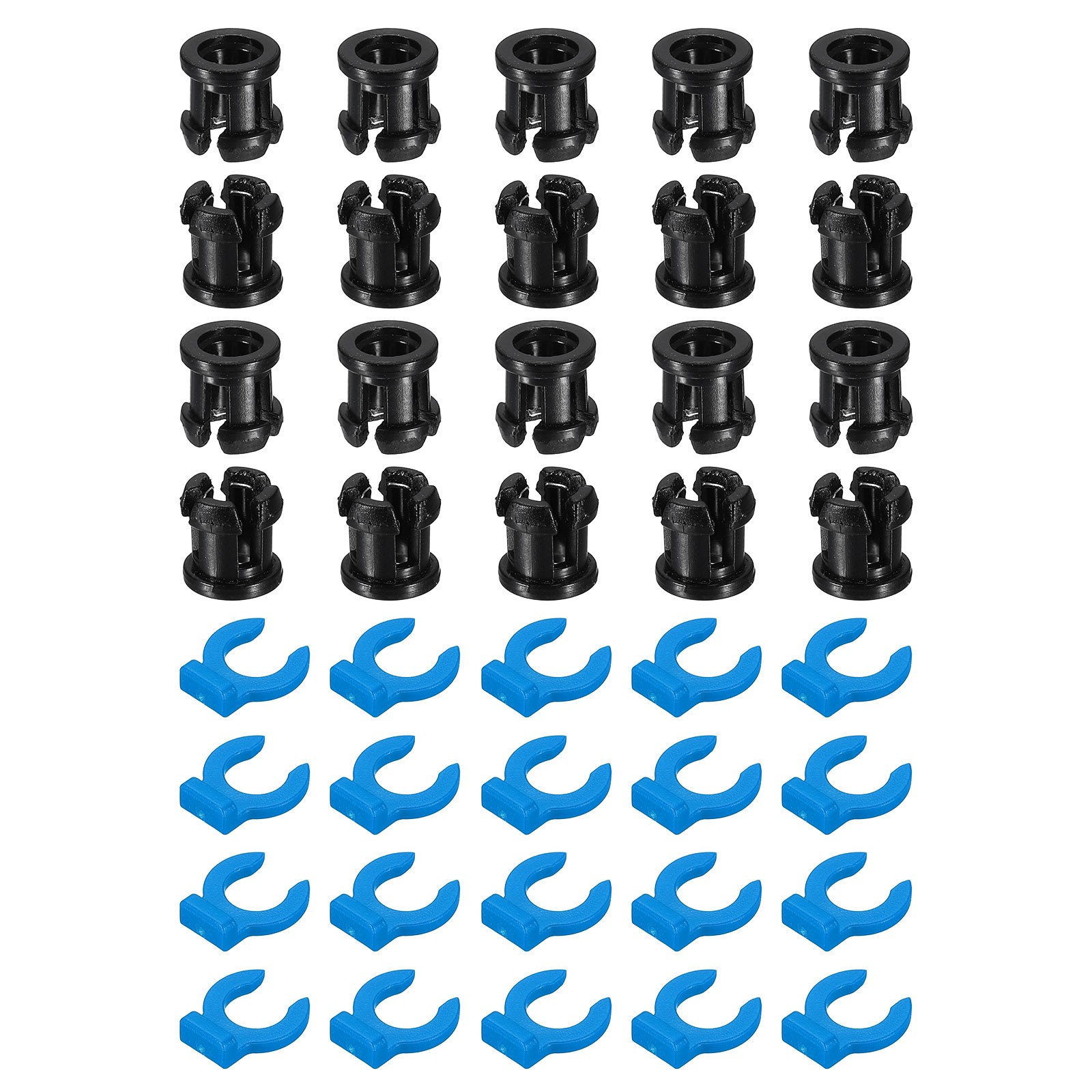 20 Set 3D Printer Tube Coupler Set Joint Connector 7.5mm OD x 4mm ID Black/Blue]
