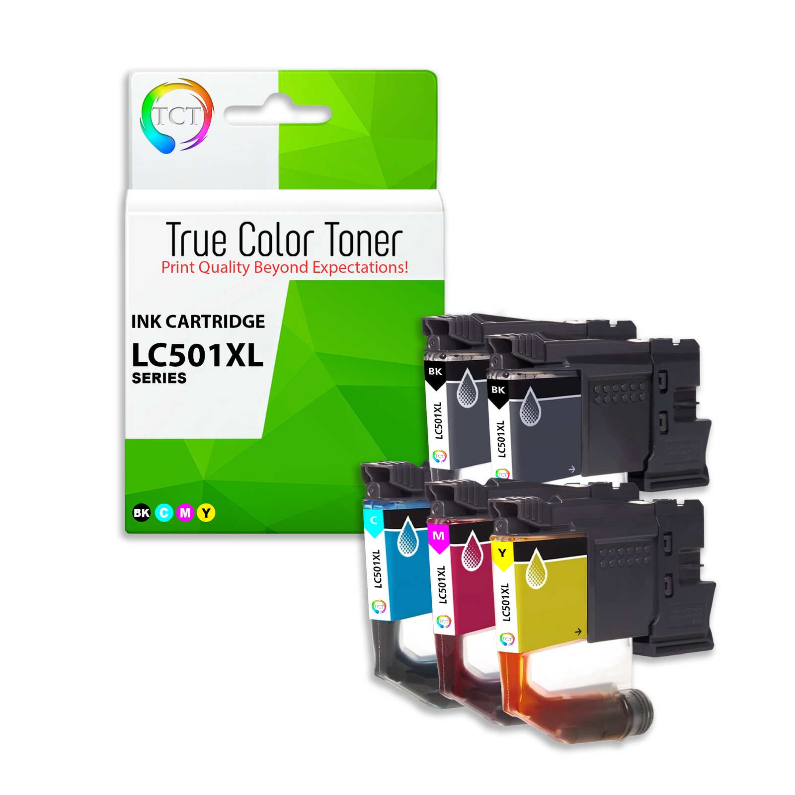 TCT Compatible HY Ink Cartridge Replacement for Brother LC501XL Series – 5-Pack