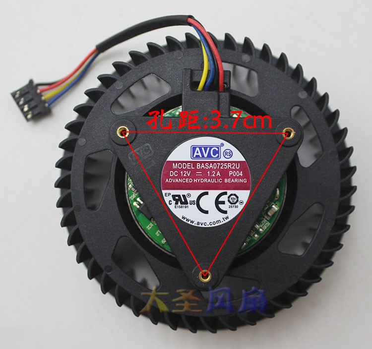 Graphics Card Fan BASA0725R2U For AVC HD5850 6870 6950 6970