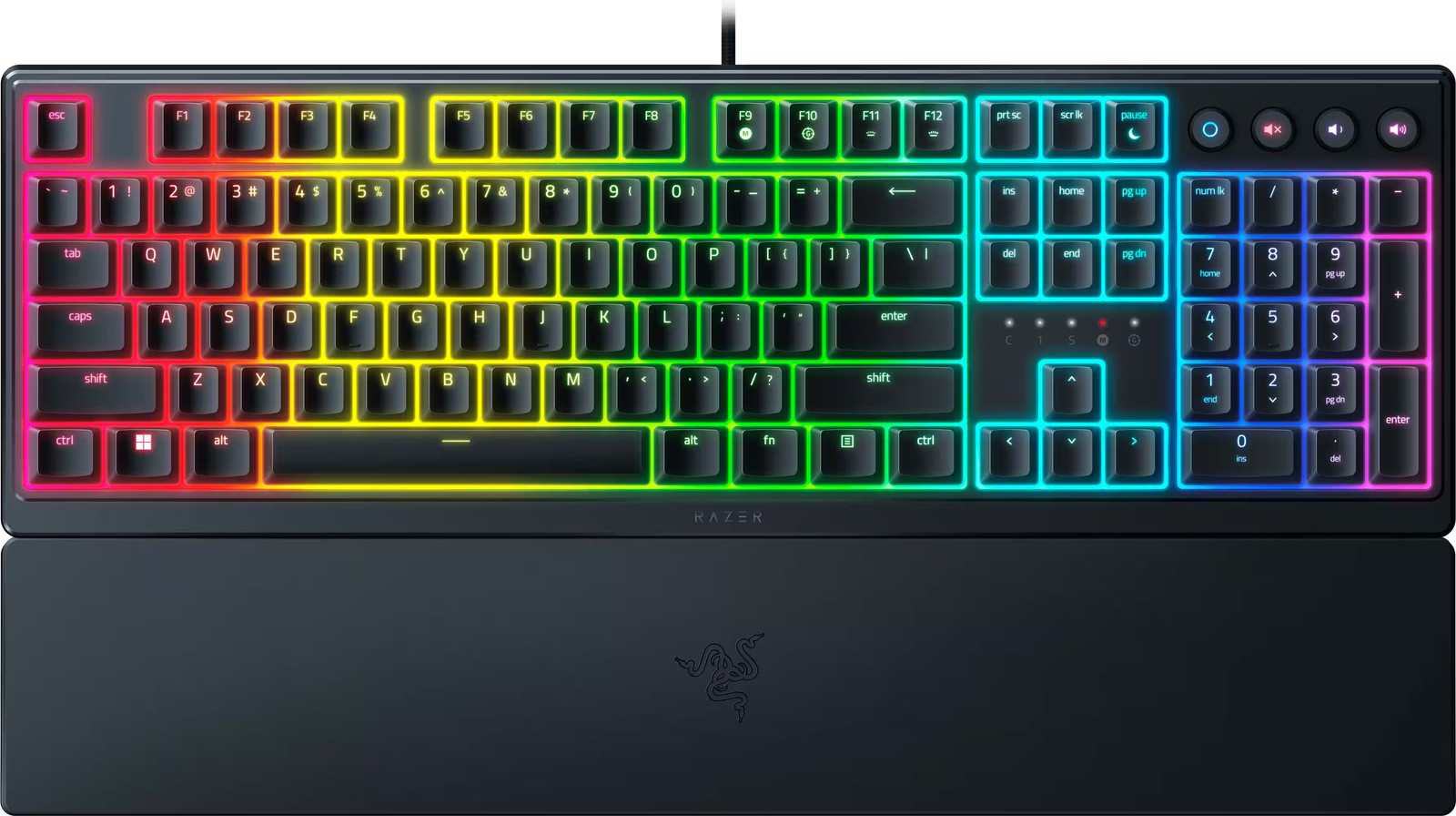 Razer - Ornata V3 Full-Size Wired Mechanical-Membrane Gaming Keyboard with Ch...