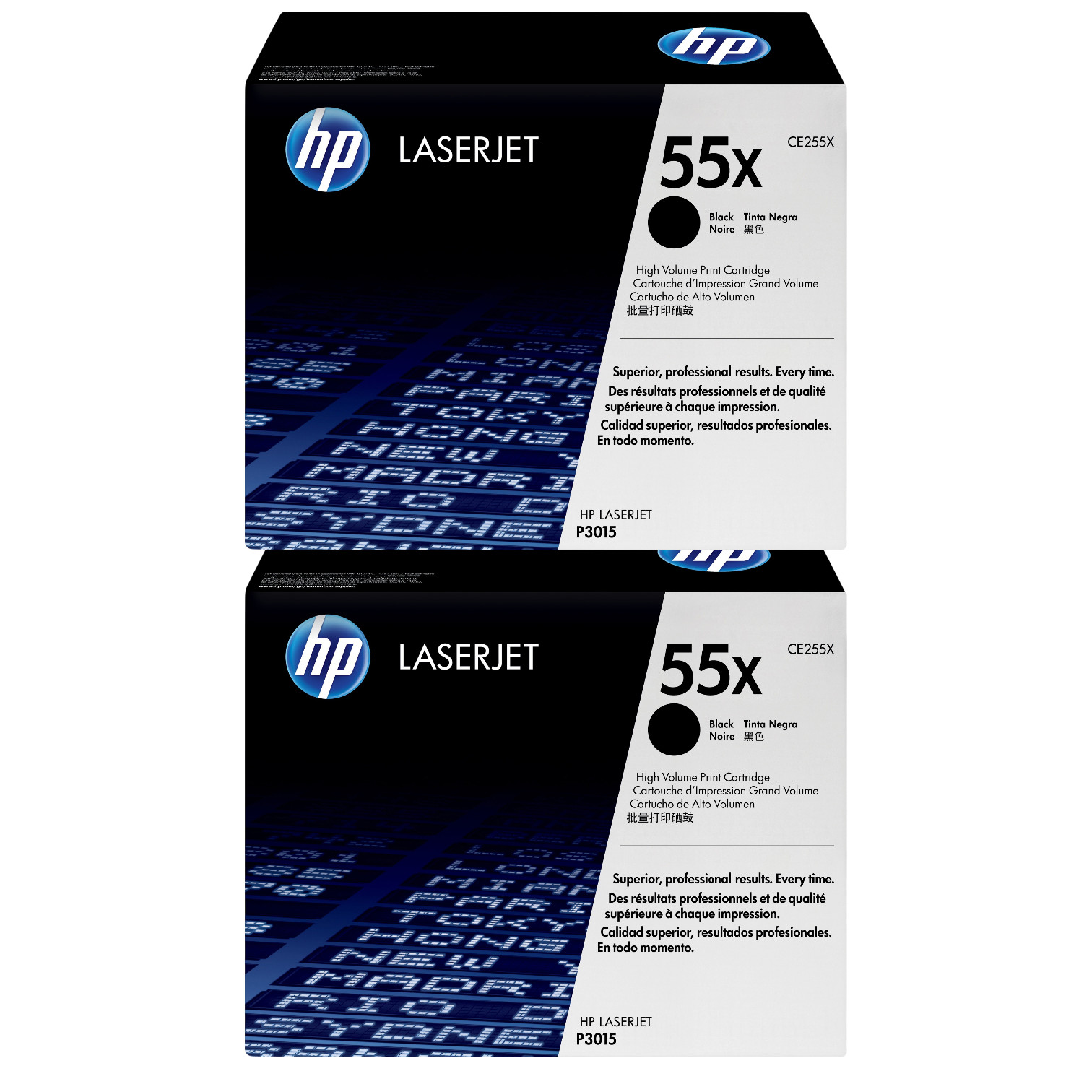 New Open Box HP 55X High Yield Black 2-Pack Original LaserJet Toner Cartridge S