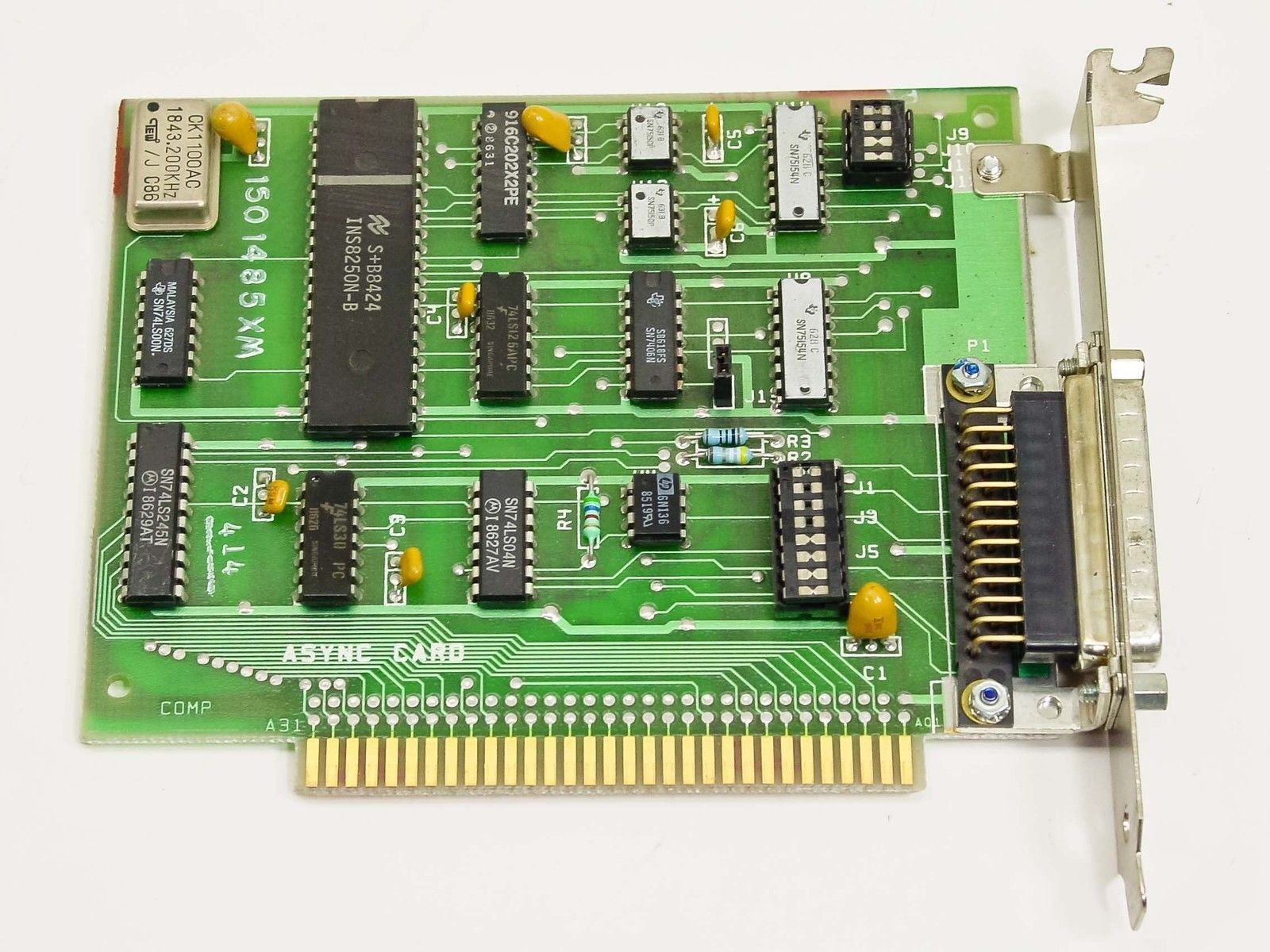 IBM 1501485 XM 8-Bit ISA Async Card INS8250N-B RS-232 Serial DB25 Vintage PC