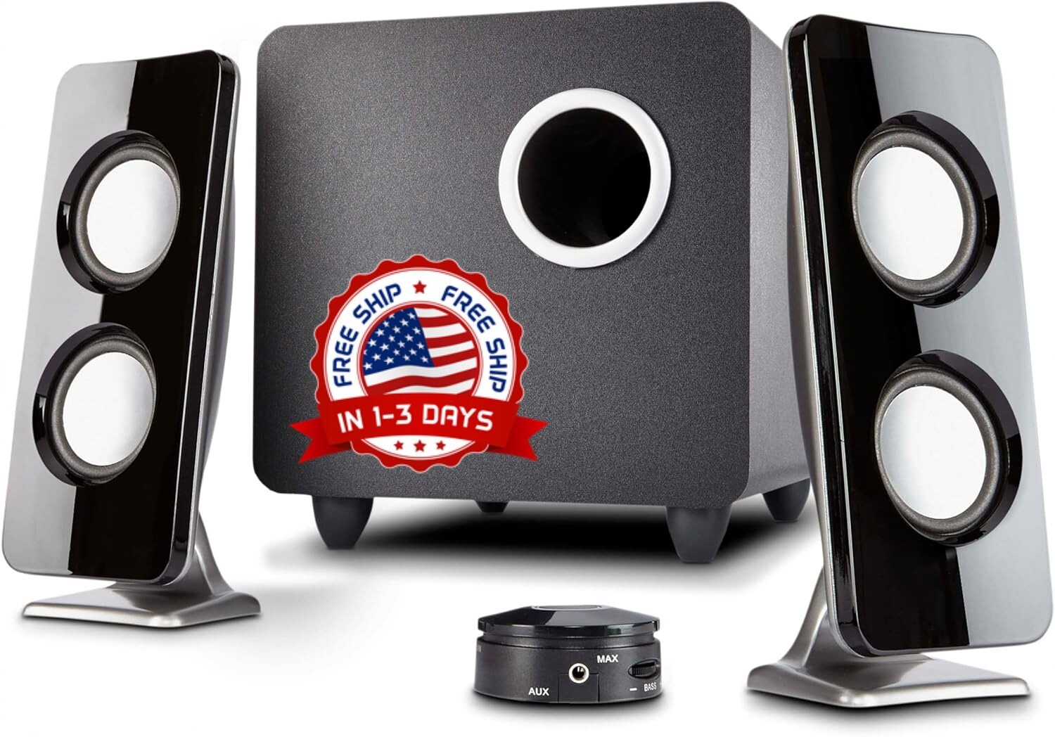 Sistema De USB Audio Sonido 2 Altavoces Con Subwoofer Para PC Casa El Hogar Set