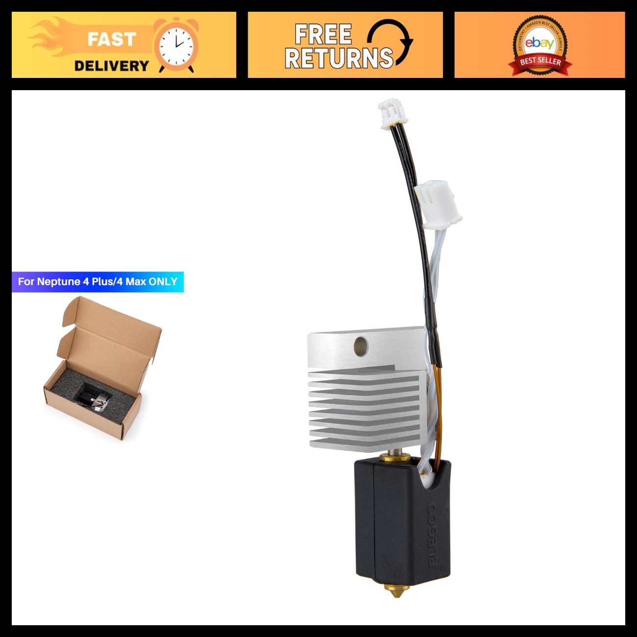 3D Printer Hotend Kit for Neptune 4 Plus/4 Max, High-Performance Upgrade, Easy I