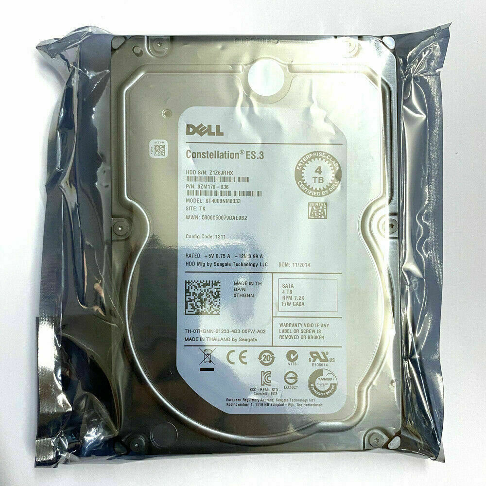 FOR Dell ES.3 4TB 7200RPM 6Gb/s 64MB 3.5" SATA HDD Hard Drive ST4000NM0033