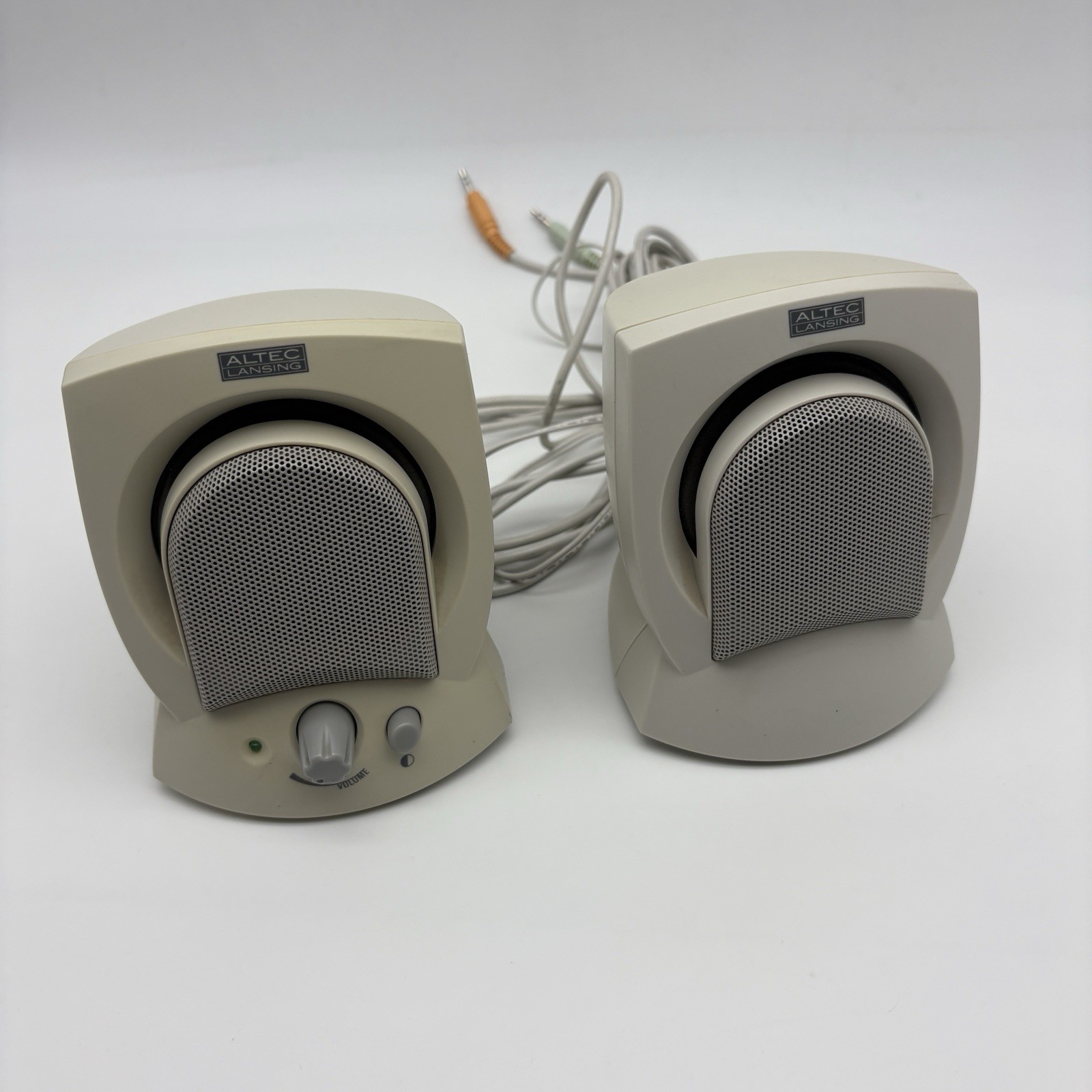 Altec Lansing AVS300 2.0 Wired Multimedia Speakers Beige 3.5mm Volume Control