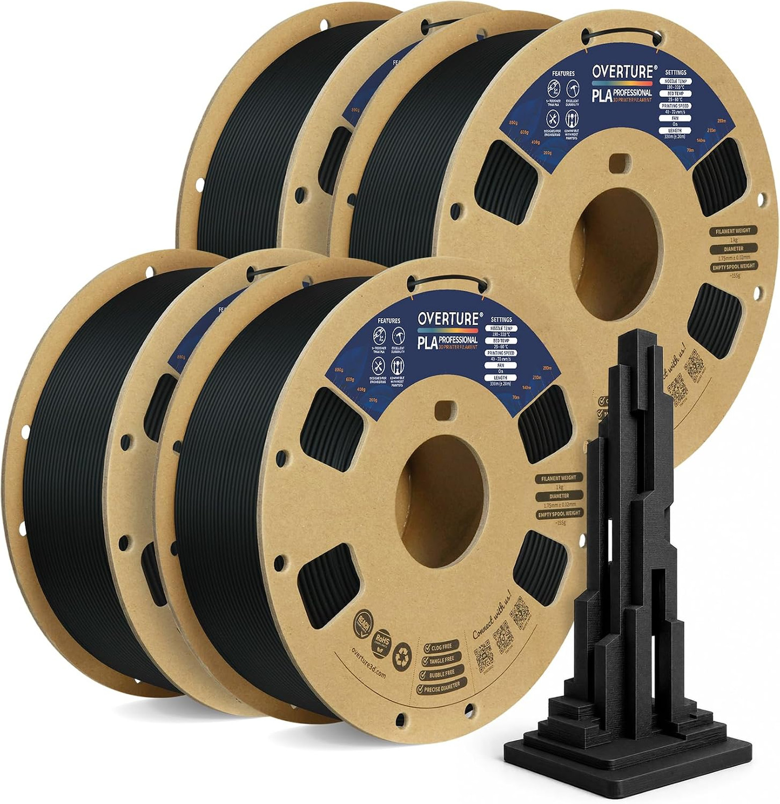 4KG Bundle PLA Plus (PLA+) 3D Printer Filament 1.75mm