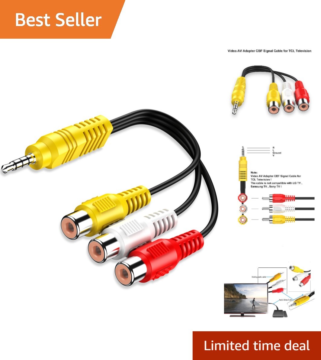 Connect Your TCL TV Effortlessly with High-Speed 3 RCA to 3.5mm Adapter