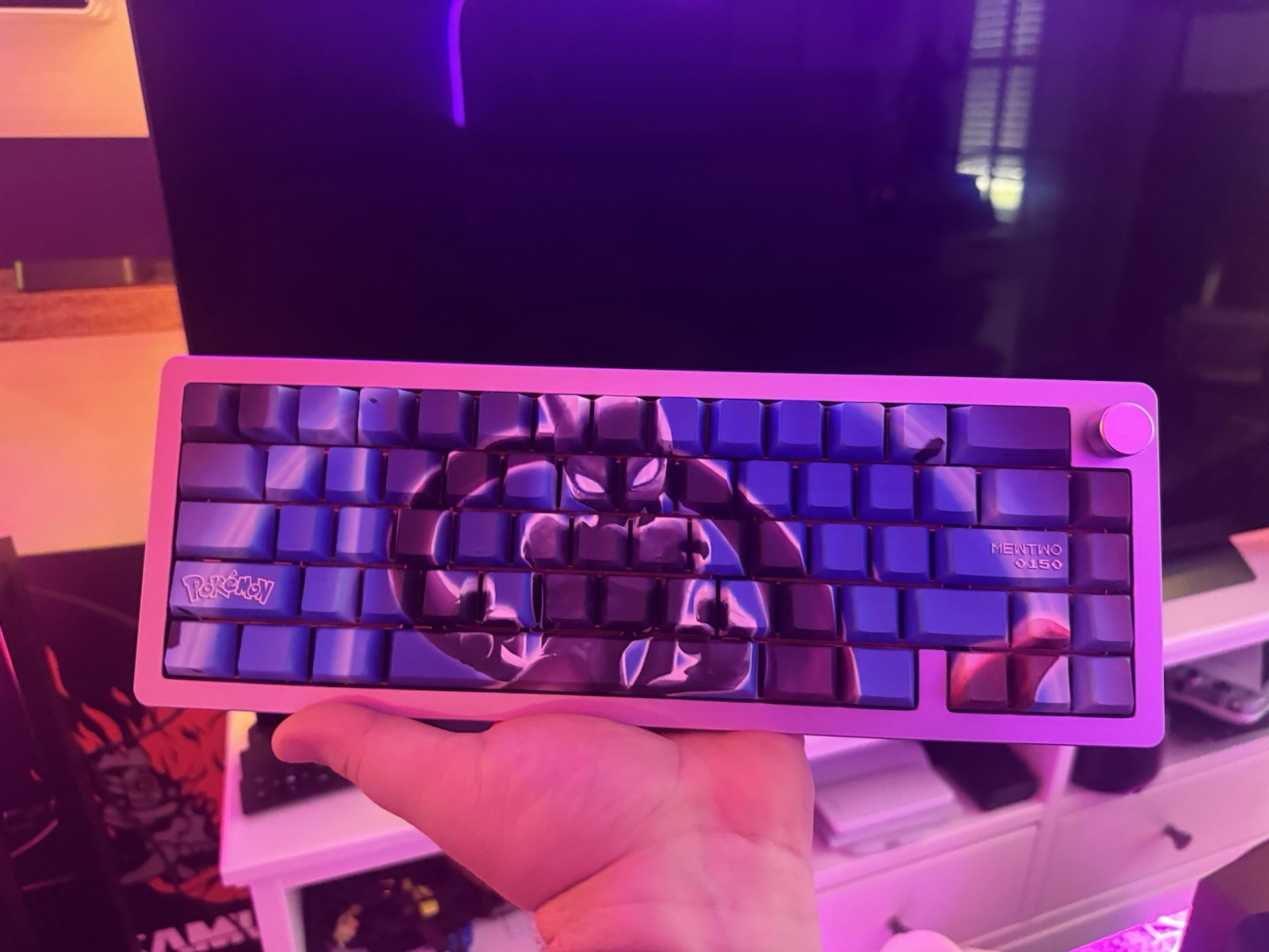 EPOMAKER 65% Mechanical Keyboard w/ Custom Pokémon Mewtwo Keycaps